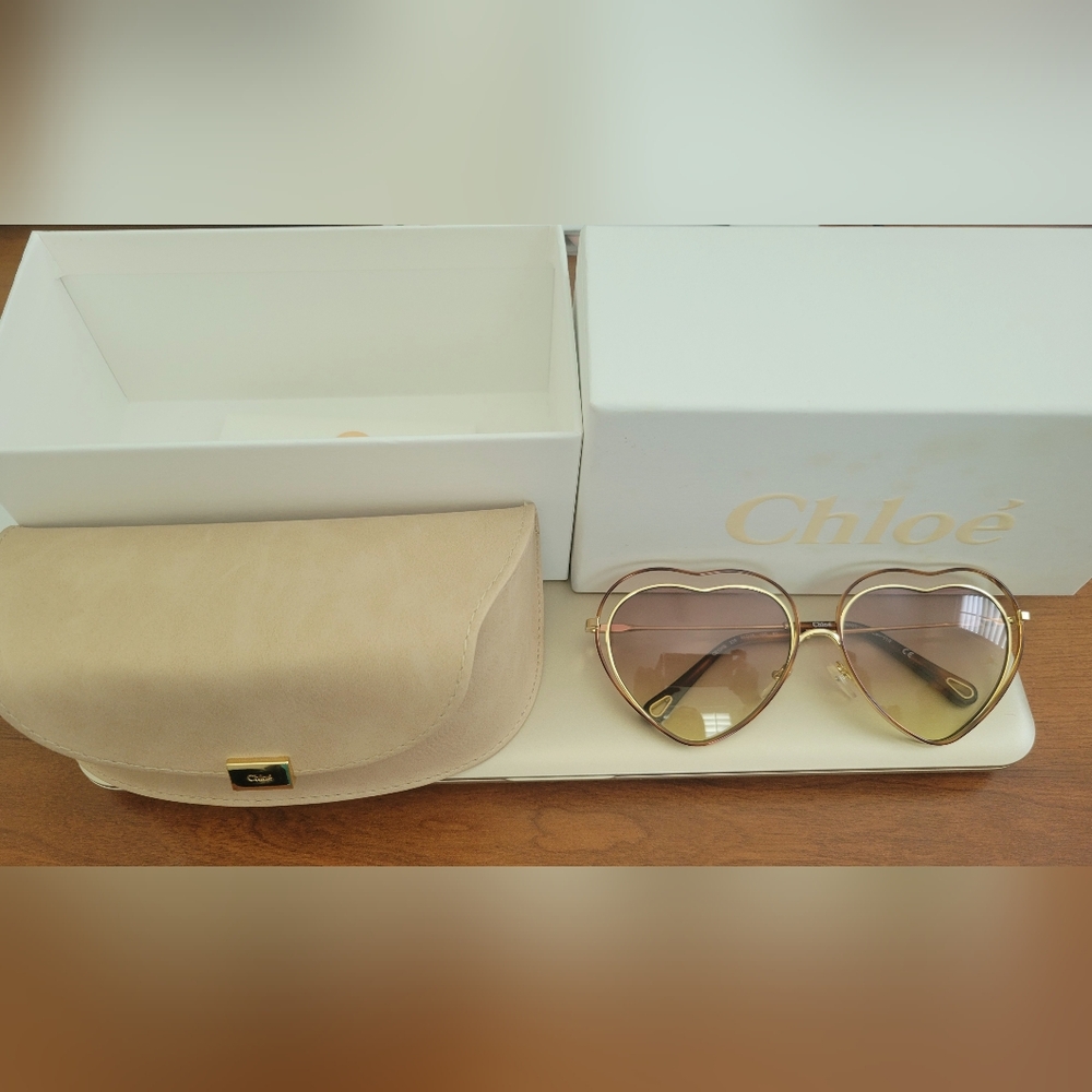 Chloe Heart ❤️ Shaped Sunglasses, Authentic